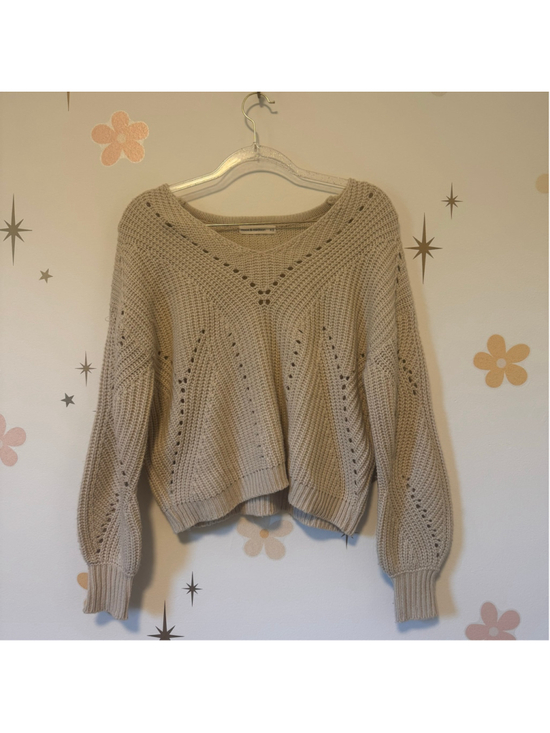 Moon and Madison Sweaters - Cream V-neck Sweater Women’s